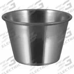 ITI Sauce Cup: 2 oz Capacity, Stainless Steel, Silver (MPN ISFS-I-A2). Key specifications — Microwaveable: No; Oven Safe: No; Brand: ITI; Material: Stainless Steel; Color: Silver; NSF Certified: No; Dishwasher Safe: No.