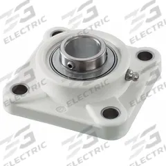 NTN 4 Bolt Flange Bearing: Radial Ball, 1 1/4 in Bore, Polymer, Set Screws, 4 41/64 in Lg, Square (MPN SUCFPL207-20). Key specifications — Bore Type: Cylindrical; Brand: NTN; Lubricant Material: FDA/USDA-H1 Solid Grease; Mounting Bolt Size: 1/2 in; System of Measurement: Inch; Included Bearing Cap: None.