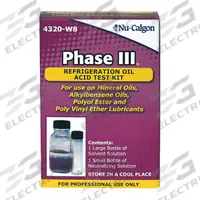 NU-CALGON Acid Test Kit: Onsite, Acid Level, 3 min to 2 min, 1 Tests, Color Change (MPN 4320-W8). Key specifications — Includes: Bottle of Solvent Solution; For Lubricant Type: Alkylbenzene; Brand: NU-CALGON; Indication Method: Color Change; Test Type: Acid Level; Flammability: Flammable; Product Type: Acid Test Kit.