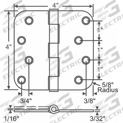 APPROVED VENDOR Butt Hinge: Steel, Full Mortise, 4 in Leaf Wd - Full Mortise-Mount Butt Hinges