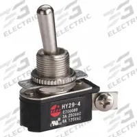 APPROVED VENDOR Toggle Switch: 2 Position, 2 Connections, SPST, Screw Terminals Connection (MPN 2VLN2). Key specifications — AC Contact Rating: 3 A @ 250 V; Switch Function Configuration: On/Off; Brand: APPROVED VENDOR; Series: HY29.