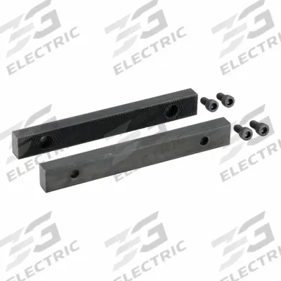 WESTWARD Serrated Jaw: Steel, For 6 in Vise Jaw Wd, 4 Screws, Works with 10H221 - Screw-In Vise Jaw Caps