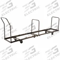NATIONAL PUBLIC SEATING Chair Cart: 1,375 lb, 109 1/2 in L x 19 1/2 in W x 38 1/2 in H, Brown (MPN DY50). Key specifications — Frame Color: Brown; Brand: NATIONAL PUBLIC SEATING; Caster/Wheel Configuration: (2) Swivel.