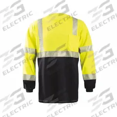 Flame Resistant Shirt (MPN FR-TM2243-Y3X). Key specifications — Collar Style: Crew Neck; Brand: OCCUNOMIX; Sleeve Length Type: Long; Color: Dark Navy/Yellow.