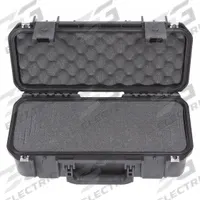 SKB Protective Case: 6 1/2 in x 17 in x 6 1/2 in Inside, Pick and Pluck, Black, Stationary, 5 lb Wt (MPN 3I-1706-6B-C). Key specifications — Closure Type: Latches; Brand: SKB; Carry-On Size: Yes.