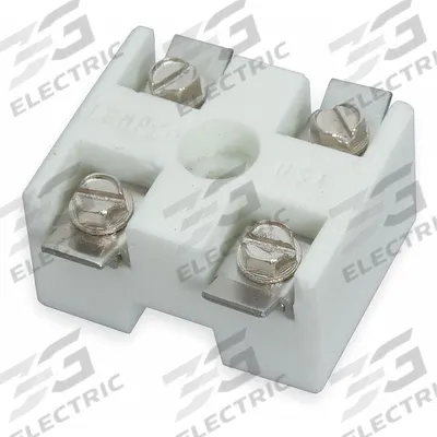 TEMPCO Ceramic Terminal Block: High Temp 2-Pole, 600V AC - Ceramic Terminal Blocks