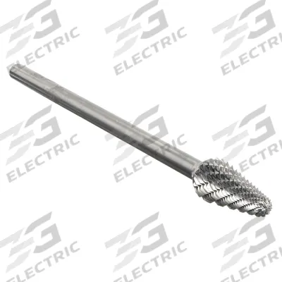 APPROVED VENDOR Carbide Bur: Ball-Nosed Cone, SL-3L6, Double Cut, 3/8" x 1 1/16" Head - Double-Cut Ball-Nosed Cone Burs
