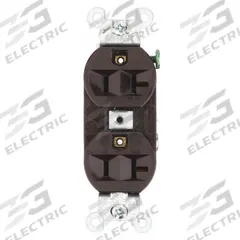 BRYANT Receptacle: Duplex, 5-20, Brown, 125V AC, 20 A, 2 Pole / 3 Wire (MPN 5362BN)