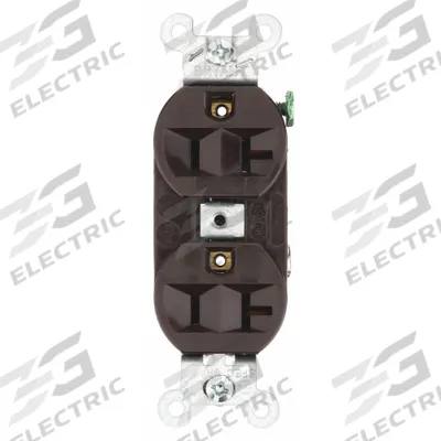 BRYANT Receptacle: Duplex, 5-20, Brown, 125V AC, 20 A, 2 Pole / 3 Wire (MPN 5362BN) - General Purpose Receptacles