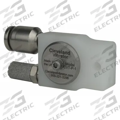 CLEVELAND VIBRATOR CO. Pneumatic Vibrator: 47.1 lbf, 10,580 vpm, 1/8 in, CVT-P, 90 dBA - Sanitary Turbine & Ball Vibrators
