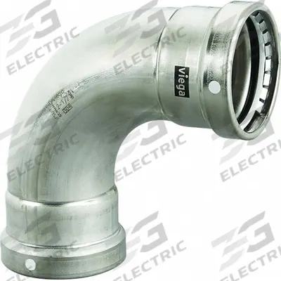 VIEGA MEGAPRESS Crimp Elbow Fitting: 2 1/2 in Pipe x 2 1/2 in Pipe Size, Press-fit x Press-fit - Stainless Steel Press Fittings