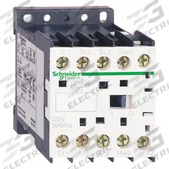 SCHNEIDER IEC Magnetic Contactor: Non-Reversing, 3 Poles, 3NO Contacts, 9 A, 24V AC Coil (MPN LC1K0901B7). Key specifications — Brand: SCHNEIDER; Integrated Surge Suppression: No.