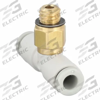 SMC Push-Fit Tee Fitting: 4 mm OD x 4 mm OD x 6 mm Pipe x 4 mm OD Size - Polybutylene & Brass Tube Fittings