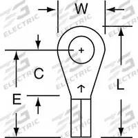 3M Ring Terminal: Bare, #8 Stud Size, 22 AWG to 18 AWG Wire Sizes, 600 V, Butted Barrel & Seam (MPN MU18-8R/LK). Key specifications — Brand: 3M.