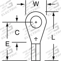 3M Ring Terminal: Bare, #8 Stud Size, 22 AWG to 18 AWG Wire Sizes, 600 V, Butted Barrel & Seam (MPN MU18-8R/LK). Key specifications — Brand: 3M.