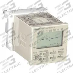 OMRON Electronic Timer: 7 day, SPST-NO, 100-240V AC, 24 Events Available, Digital (MPN H5F-B). Key specifications — Astronomic Functionality: Not Astronomic; Brand: OMRON.