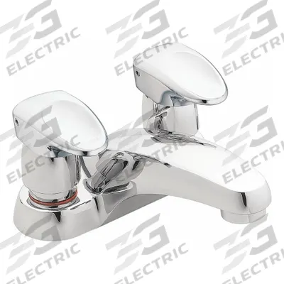 MOEN Low Arc Bathroom Faucet: M-Press, Centerset, Brass, Chrome Finish, 0.5 gpm Flow Rate - Centerset Push-Button Metering Bathroom Faucets