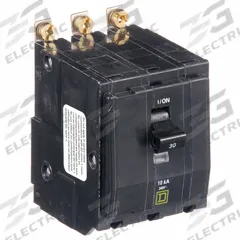 SQUARE D Miniature Circuit Breaker: 30 A, 120/240V AC, Three Phase, 10kA at 120/240V AC, 3 Poles (MPN QOB330). Key specifications — Phase: Three; Amps: 30 A; AC Voltage Rating: 120/240V AC; Max. AIR Rating: 10kA at 120/240V AC; For Use With: Square D NQOD Panelboards; Brand: SQUARE D.