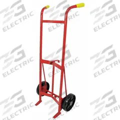 DAYTON Drum Hand Truck: For 30 gal_55 gal Cntnr Cap, For Plastic/Steel Container Material, Prong (MPN 34D664). Key specifications — Overall HxWxD: 56-1/2 in x 23-1/2 in x 14-1/2 in; Wheel Type/Material: Solid Polyolefin; For Container Material: Steel; Brand: DAYTON.
