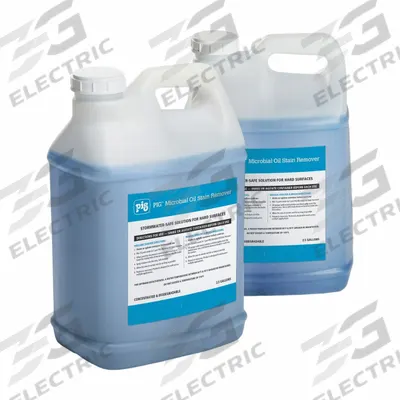 PIG Oil Stain Remover: Microbial Oil Stain Remover, 2.5 gal Container Size - Detergents for Pressure Washers
