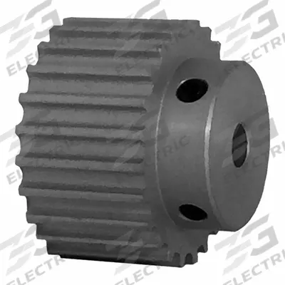 Dayton Timing Pulley: Curvilinear, Fixed, For 15 mm Belt Wd, 24 Teeth, 5 mm Pitch - HTD Section Fixed-Bore Timing Pulleys with Hub