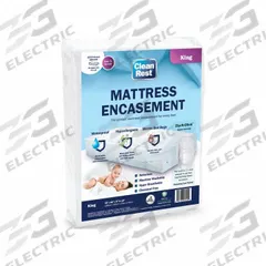 CLEANREST Mattress/Box Spring Protector: King, 80 in Overall Lg, 78 in Overall Wd, White, Waterproof (MPN 845168015509). Key specifications — Brand: CLEANREST; Cover Material: Polyurethane; Mattress Pad Material: Polyester Blend; Compatible Bed Height: 18 in.