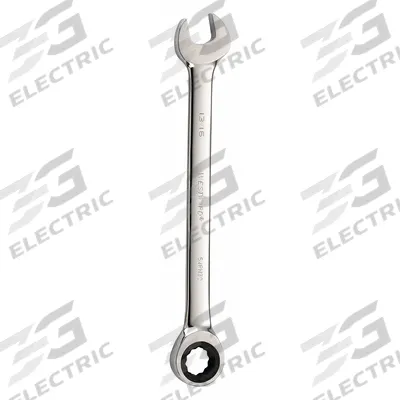 WESTWARD Combination Wrench: Alloy Steel, Chrome, 13/16 in Head Size, 11 1/2 in Overall Lg - SAE 12-Point Ratcheting Combination Wrenches