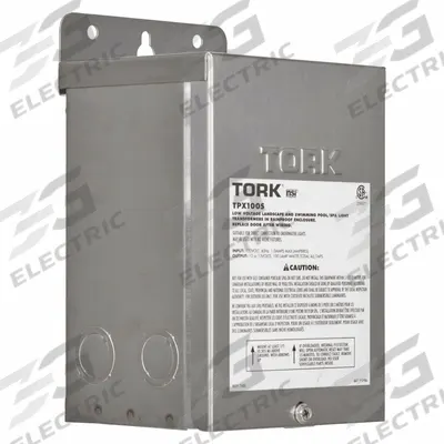 TORK Pool Light Transformer: 100 W Max Power Consumption, 120V AC, 12V AC/13V AC - Landscape, Pool & Spa Lighting Transformers