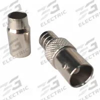 VITEK Coaxial Crimp Connector: Female, Connector, Silver, Crimp-On, RG-59, 1 GHz Max Freq, 10 PK (MPN VT-BNC-CRMP-FL10). Key specifications — attr930438: Connector; attr930422: VITEK; attr930423: Silver; attr930429: Chrome Plated; attr930430: Female.