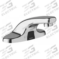 SLOAN Bathroom Sensor Faucet: Optima, Brass, Chrome Finish, Centerset, Battery, Back-Check Tee (MPN EBF-650-BAT-TEE-CP-0.5GPM-MLM-IR-FCT). Key specifications — Brand: SLOAN; Includes: (4) AA Alkaline Batteries; Series: Optima.