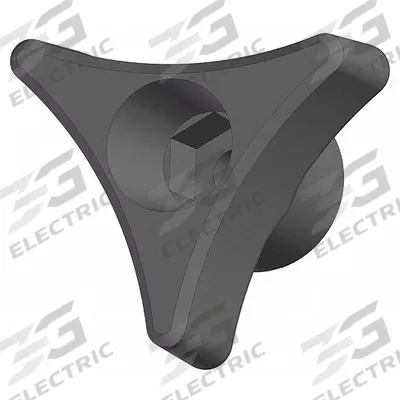 INNOVATIVE COMPONENTS Hand Knob: 3 Point, Plastic, M6 Thread, 1.75 in Dia - Snap-Lock 3-Arm Knobs