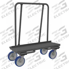 DURHAM MFG Panel Truck: 3,000 lb, Gray, 47 1/2 in L x 20 1/2 in W x 43 1/2 in H Deck, 1 Rails, Solid (MPN DTR-2045-8PU-95). Key specifications — Color: Gray; Caster/Wheel Configuration: (4) Swivel; Brand: DURHAM MFG.