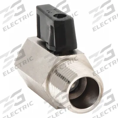 APPROVED VENDOR Manual Two-Way Ball Valve: 1/8 in, Nickel-Plated Brass, Straight, MNPT x FNPT - Mini Brass Ball Valves