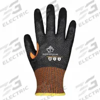 SUPERIOR GLOVE Knit Gloves: 2XL ( 11 ), ANSI Cut Level A9, Fingertips, Dipped, Crinkle Latex, 1 PR (MPN STXLXRT-11). Key specifications — Glove Coating Finish: Crinkle; Brand: SUPERIOR GLOVE; Glove Hand Style: Left and Right; Touchscreen Compatible: No; Includes Reinforced Thumb Crotch: Yes; Knit Material Color: Black.