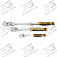 GEARWRENCH Hand Ratchet: Pear, Reversible, Full Polish Chrome, 4° Min Arc Swing, Non-Magnetic (MPN 81203T). Key specifications — attr1205598: Reversible; attr1205605: Quick-Release Not Included; attr1205626: Full Polish Chrome; attr1205607: Pear; attr1205624: GEARWRENCH.