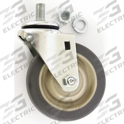 COTTERMAN Ladder Caster Kit: For Rolling Ladders, Swivel, 2 Casters, 4 in Wheel Dia