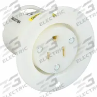 HUBBELL Flanged Receptacle: Single, 5-15, White, 125V AC, 15 A, 2 Pole / 3 Wire (MPN HBL5279C)