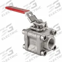 KECKLEY Manual Two-Way Ball Valve: 2 in, Carbon Steel, Straight, Socket x Socket, Three-Piece (MPN BVM3SWFCSRGSL-200). Key specifications — Brand: KECKLEY; Handle: Locking Lever.