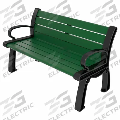 ULTRASITE Heritage Outdoor Bench: Heritage, 48 in Overall Lg, 30 in Overall Ht, Green - Vandal Resistant Resinwood Benches