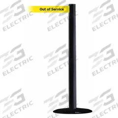 TENSABARRIER Barrier Post with Belt: Yellow, No Pattern, Out of Service, 7 1/2 ft Belt Lg, Black (MPN 875-33-STD-NO-YEX-C). Key specifications — attr981468: Cast Iron; attr981465: Yellow; attr981461: TENSABARRIER; attr981440: Plastic; attr981443: Black; attr981449: Out of Service; attr981448: Black.