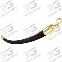 VISIONTRON Barrier Rope: Black, 6 ft Overall Lg, Velvet, Snap End (MPN 810BK72SE1-PB1). Key specifications — Brand: VISIONTRON; Rope Material: Velvet; End Cap Material: Brass.