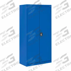 SANDUSKY Shelf Cabinet: 36 in x 18 in x 72 in, Recessed Handle & Three-Point Locking, Frame, Blue (MPN EA4R361872-06). Key specifications — Cabinet Color: Blue; Method of Construction: Welded; Base Type: Frame; Assembled: Assembled; Mobility: Stationary; Adjustable Shelves: (4) Adjustable; Cabinet Finish: Powder Coated; Door Handle Type: Recessed.