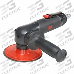 3M Air Disc Sander: Quick Change, Heavy Duty, 1.5 hp, 43 scfm, Right Angle with Side Handle Grip (MPN 88577). Key specifications — attr1320237: 3M; attr1320246: Rear.