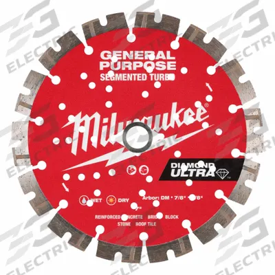 MILWAUKEE Diamond Saw Blade: Block/Brick/Pavers/Rebar/Stone, 7 in Blade Dia. - Multi-Material Blades