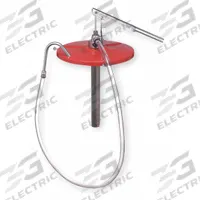 LINCOLN Hand Pump: Lever Action, Pump with Hose & Spout, Cast Iron Housing, 2.3 oz per stroke, PP (MPN 1293). Key specifications — Brand: LINCOLN; Housing Material: Cast Iron; Maximum Flow Rate: 2.3 oz per stroke; Suction Tube Material: Steel; Seal Material: PP.