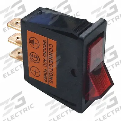 BATTERY DOCTOR Automotive Switch: Rocker Switch, SPST, 3 Connections, On/Off, Red - Automotive Rocker Switches