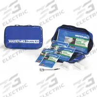 WATERJEL Burn Care Kit: 8 Components, Fabric Bag (MPN EBK1-HA.69.000). Key specifications — Adhesive Bandages Included: Bandages; Brand: WATERJEL; Oral and Inhalant Medicinals Included: No Oral/Inhalant Medicinals; Wound Dressings Included: Facial Burn Dressing; Topical Medicinals Included: No Topical Medicinals.