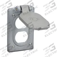 APPLETON ELECTRIC Weatherproof Cover: Malleable Iron, FD/FS, Duplex Receptacles, 1 Gangs, Gray (MPN FSK-1VDR). Key specifications — Brand: APPLETON ELECTRIC; Color: Gray; Compatible with Product Type: Duplex Receptacles; Compatible with Series: FS; Mounting Orientation: Vertical.