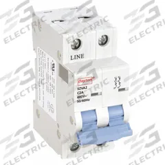 DAYTON IEC Supplementary Protector: 2 A Amps, 7.5kA at 480V AC, Screw Clamp, NDB2-63, 480V AC, C (MPN 5ZVA2). Key specifications — Terminal Connection: Screw Clamp; AC Voltage Rating: 480V AC; Curve Type: C; DC Voltage Rating: Not Rated; Max. AIR Rating: 7.5kA at 480V AC; Series: NDB2-63; Brand: DAYTON.