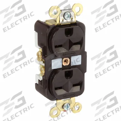 HUBBELL Receptacle: Duplex, 6-15, Brown, 250V AC, 15 A, 2 Pole / 3 Wire (MPN HBL5662) - General Purpose Receptacles